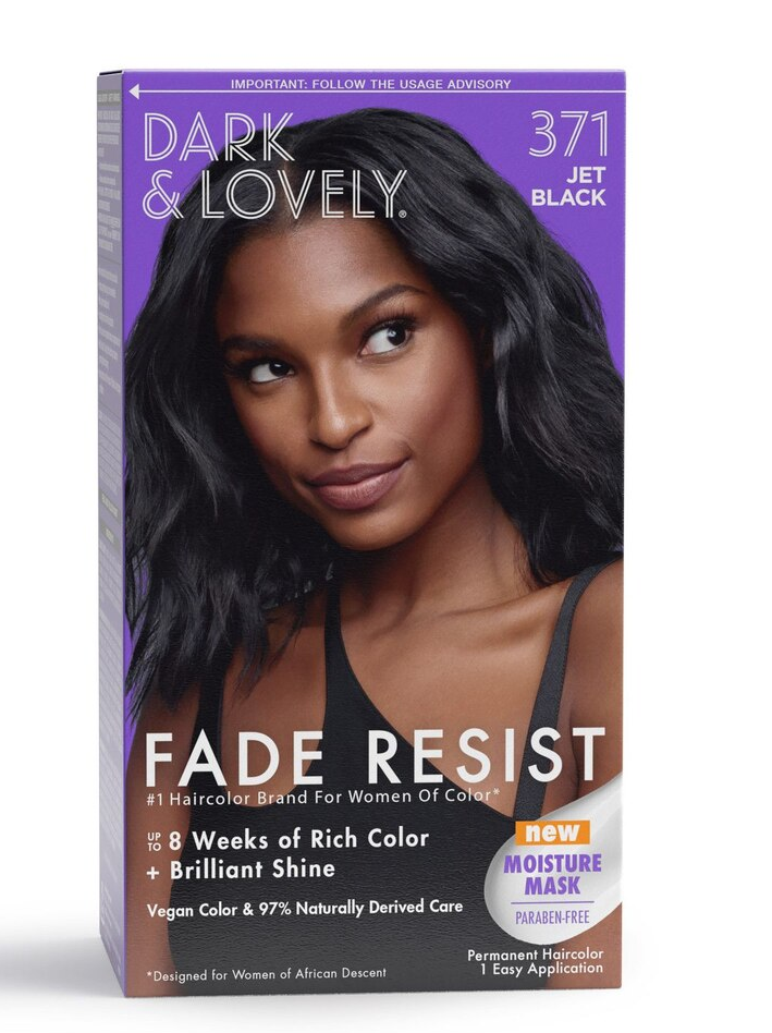 Dark & Lovely Fade Resist Permanent Hair Color, 371 Jet Black