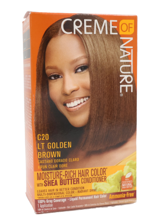 Creme Of Nature Liquid Hair Color Kit Light Golden Brown C20