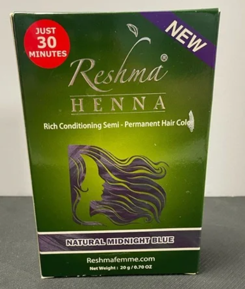 Reshma HENNA Rich Conditioning Semi Permanent Hair Color NATURAL MIDNIGHT BLUE
