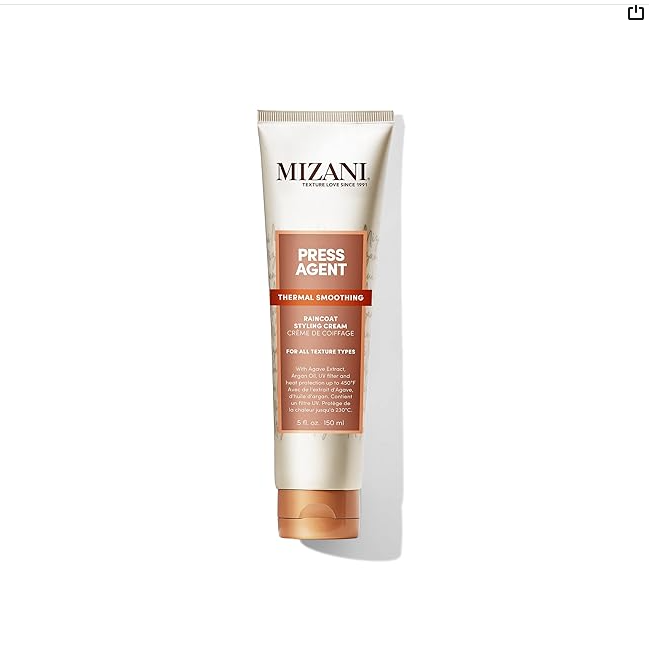 Mizani Press Agent Raincoat Styling Cream - Moisturizes & Protects Hair from Heat Styling & Blowouts, For Dry & Frizzy Hair, With Argan Oil