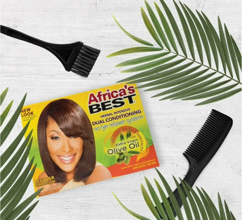 Africa's Best Herbal Intensive Dual Conditioning Adult No-Lye Hair Relaxer, Reg Strength, Normal
