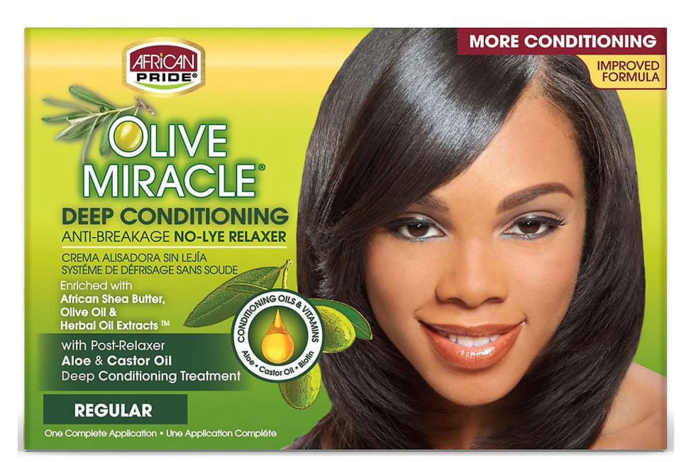 African Pride Olive Miracle Regular Deep Conditioning Anti-Breakage No-Lye Relaxer