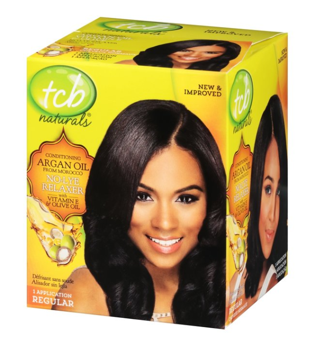 TCB Naturals Argan Oil No Lye Relaxer Vitamin E & Olive Oil Kit Regular