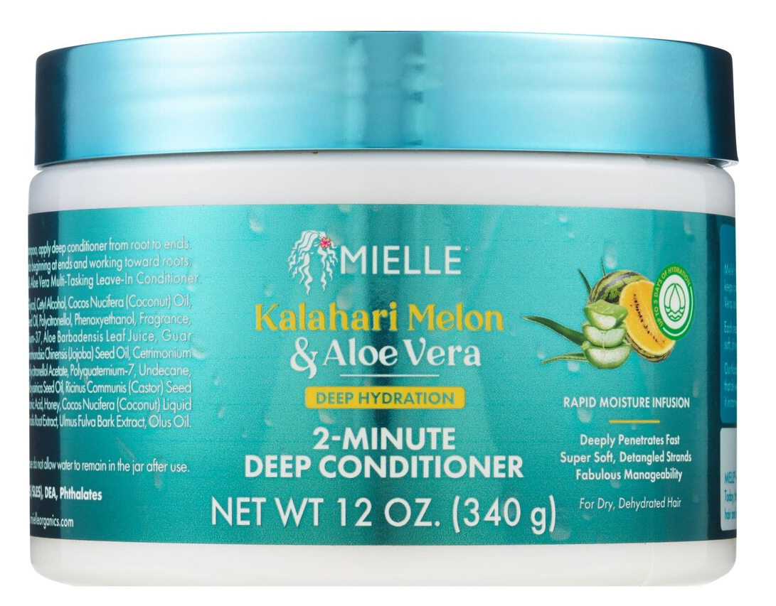 Mielle Kalahari Melon & Aloe Vera Deep Hydration 2-Minute Deep Conditioner, 12 OZ