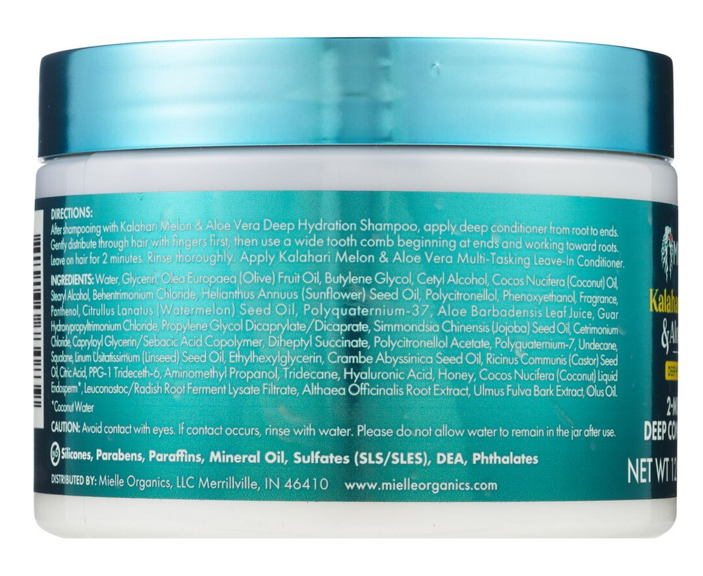 Mielle Kalahari Melon & Aloe Vera Deep Hydration 2-Minute Deep Conditioner, 12 OZ