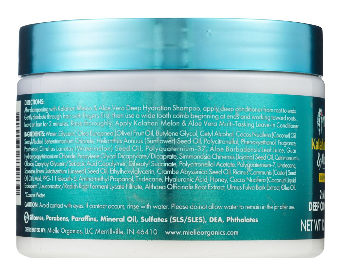 Mielle Kalahari Melon & Aloe Vera Deep Hydration 2-Minute Deep Conditioner, 12 OZ