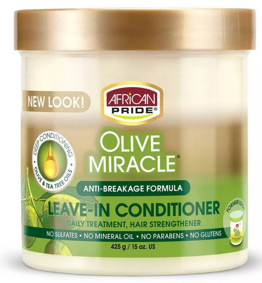 African Pride Olive Miracle Anti-Breakage Leave -In Conditioner Cream - 15oz