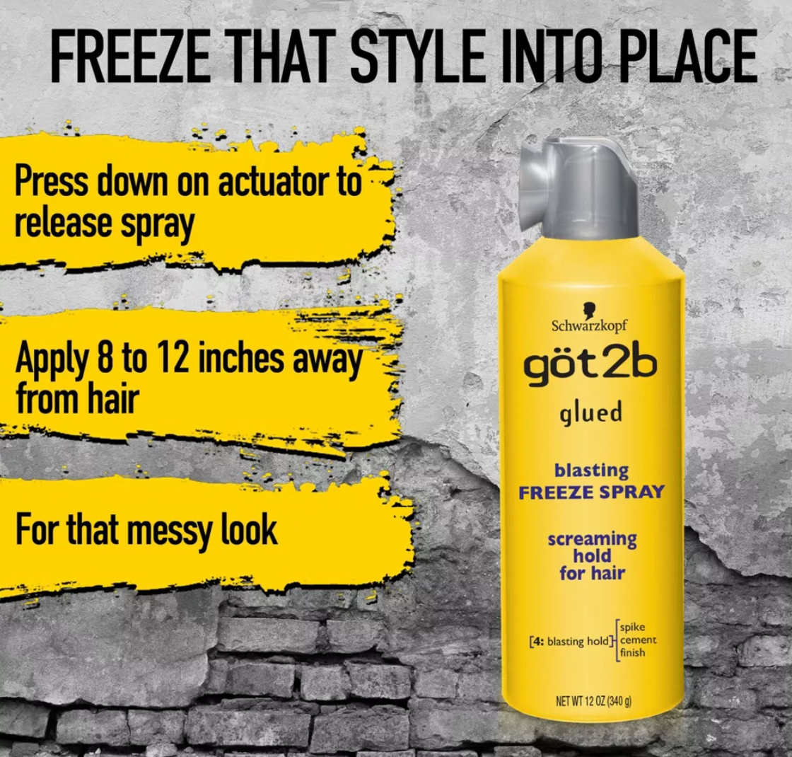 got2B Schwarzkopf Glued Blasting Freeze Hair Spray - 12oz