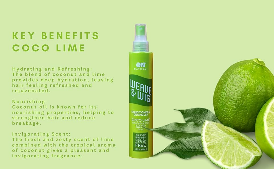 On Natural Premium Oil-Free Weave & Wig Spray Coco Lime 8 fl oz