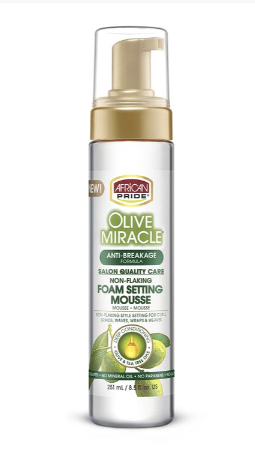 Olive Miracle Non-Flaking Foam Setting Hair Mousse 8.5oz