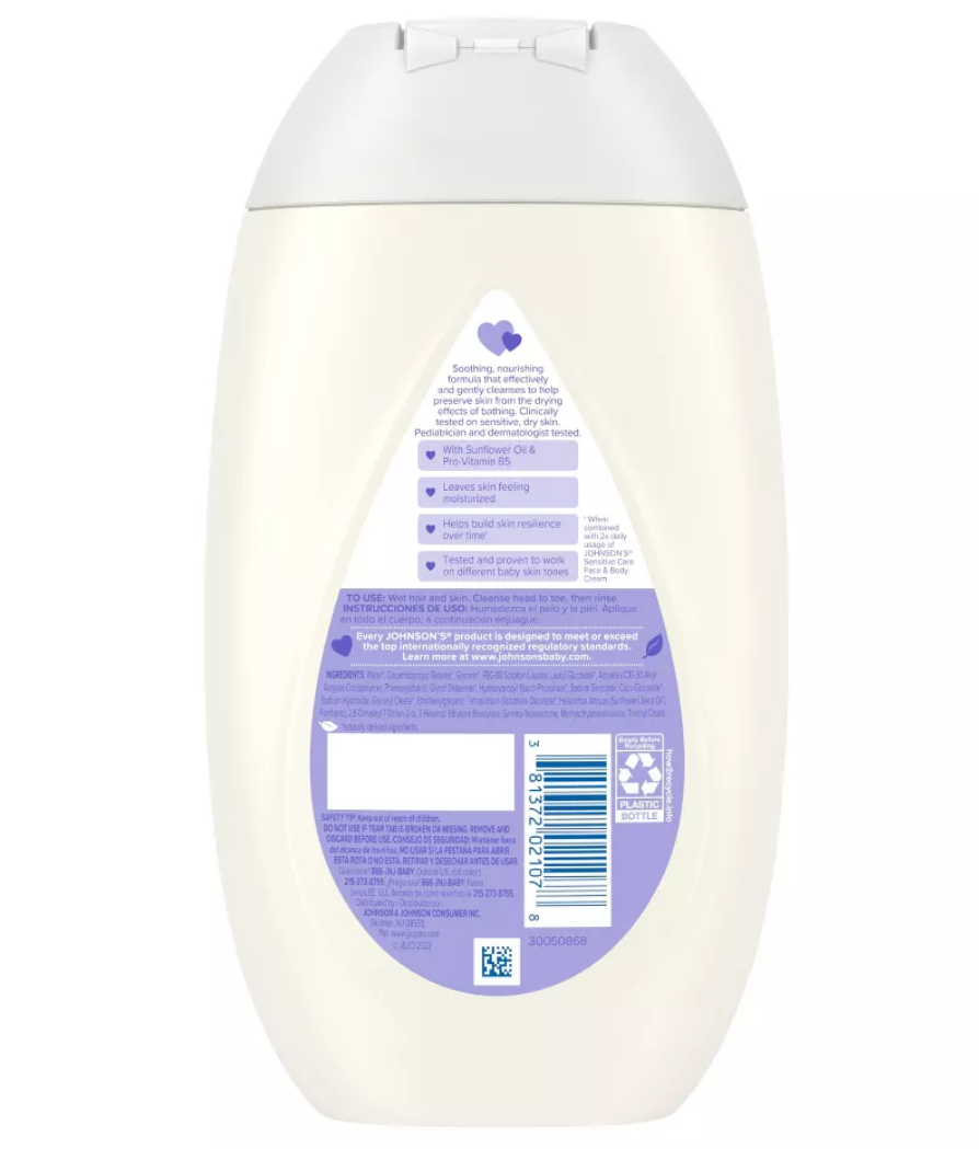Johnson's Sensitive Care Baby 2-in-1 Body Wash & Shampoo 13.6floz