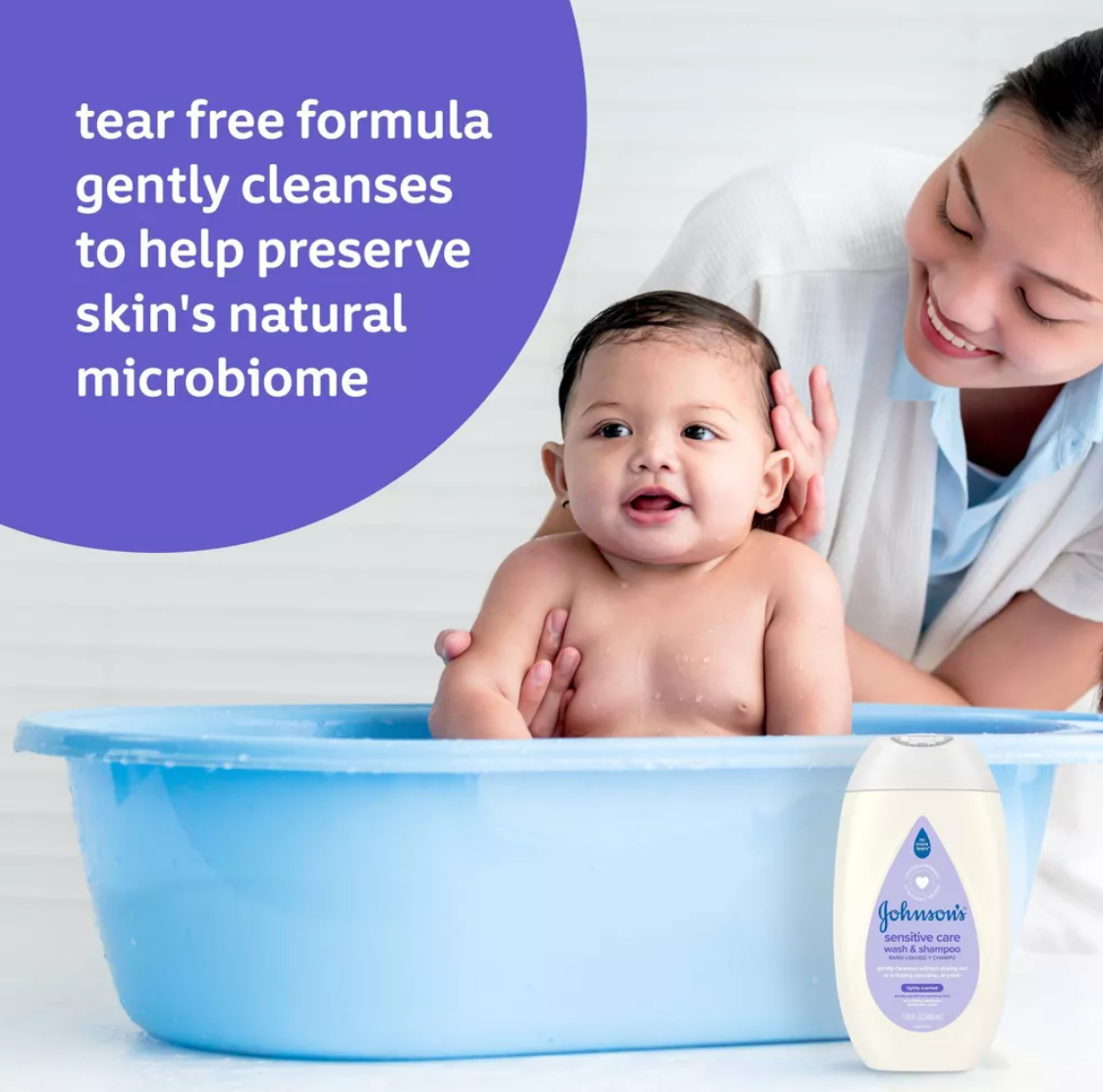 Johnson's Sensitive Care Baby 2-in-1 Body Wash & Shampoo 13.6floz