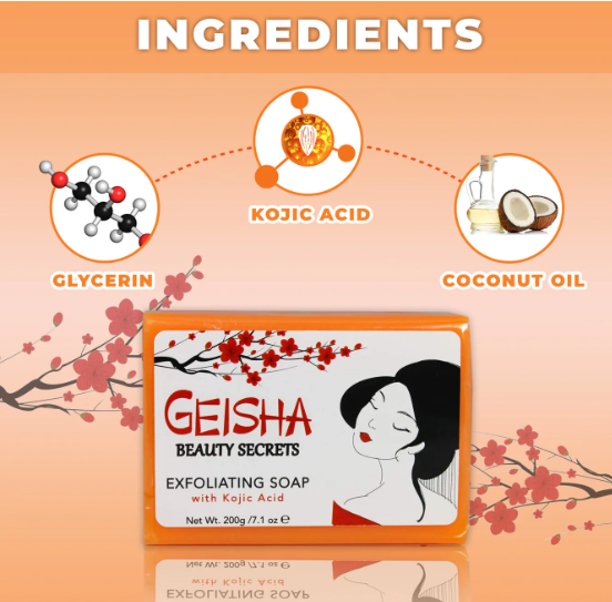Geisha Beauty Secrets Exfoliating Soap with Kojic Acid