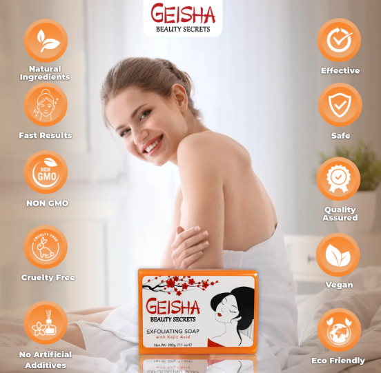 Geisha Beauty Secrets Exfoliating Soap with Kojic Acid