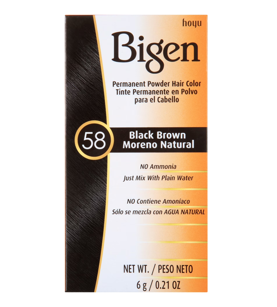 Bigen Permanent Powder Hair Color 58 Black Brown