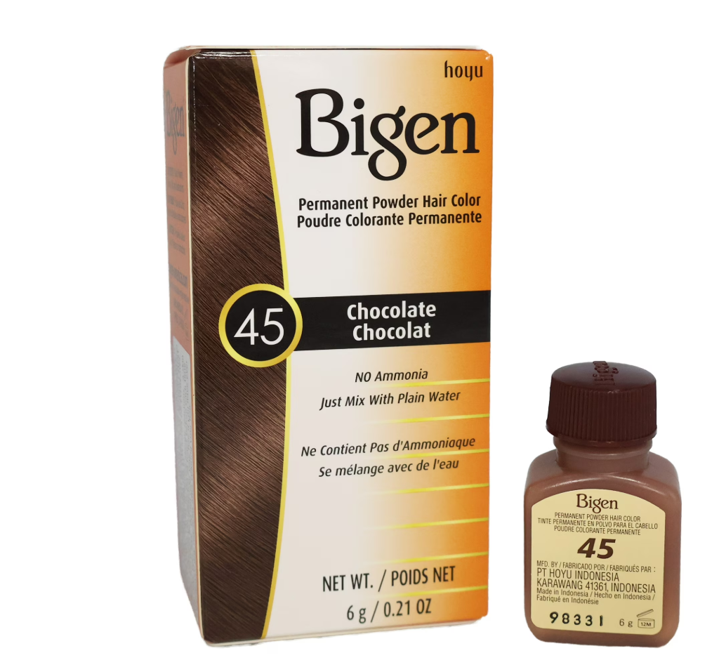 Bigen Permanent Powder Hair Color 45 Chocolate,
