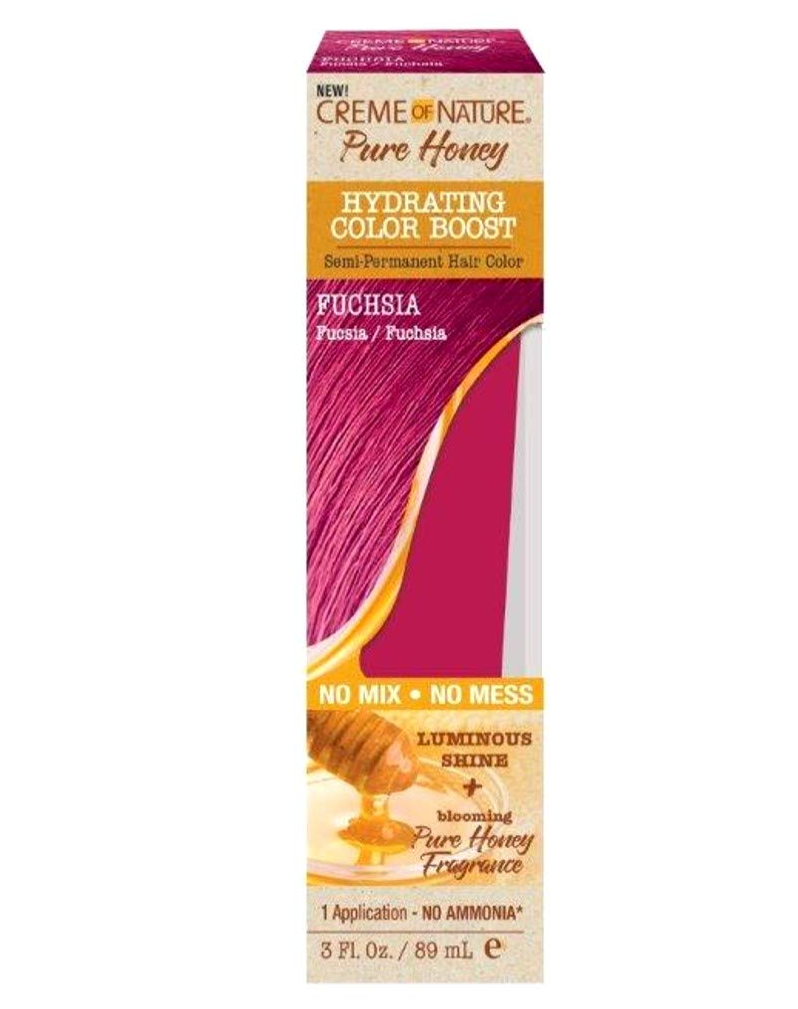 Creme Of Nature Pure Honey Hydrating Color Boost, Fuchsia, 3 Fl Oz
