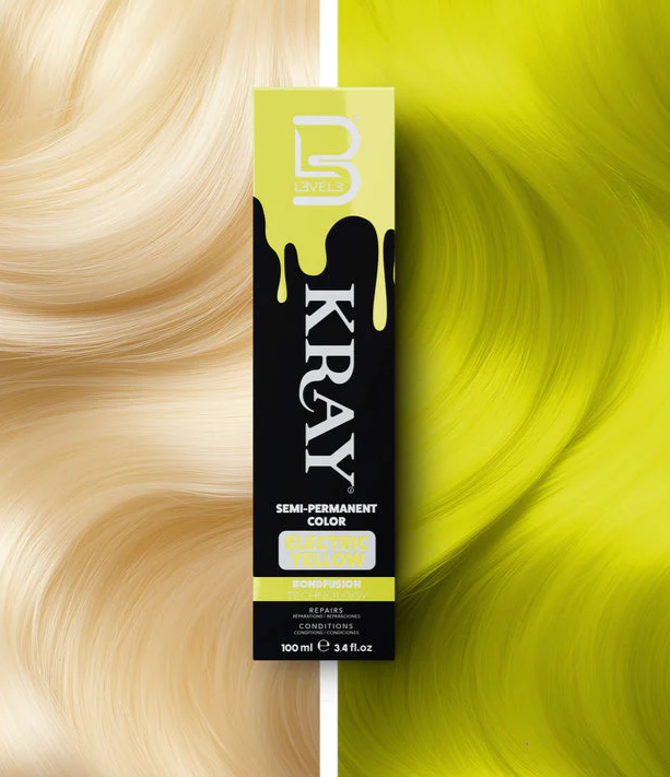 L3VEL3 KRAY Electric Yellow Semi Permanent Color