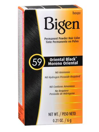 Bigen Permanent Powder Hair Color, Oriental Black 59, Unisex, Adult