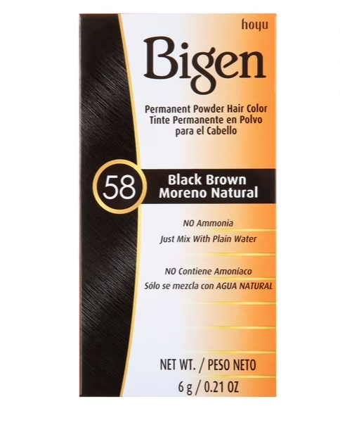 Bigen Permanent Powder Hair Color 58 Black Brown
