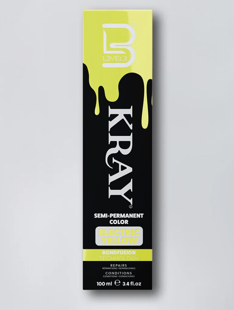 L3VEL3 KRAY Electric Yellow Semi Permanent Color