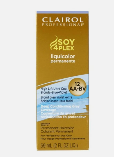 12AA-BV High Lift Ultra Cool Blonde-Blue-Violet Permanent Liquid Hair Color