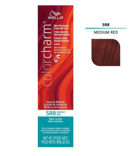 WELLA COLORCHARM [5RR MEDIUM RED] HAIR COLOR CREAM 2OZ