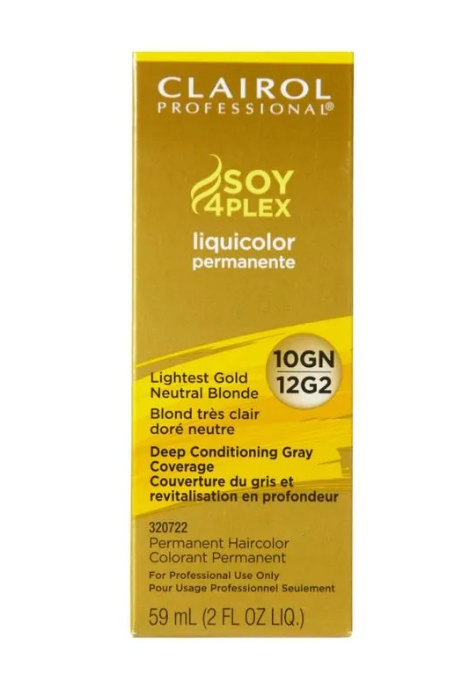 Clairol Soy4Plex 10GN/12G2 Lightest Gold Neutral Blonde LiquiColor Permanent Hair Color