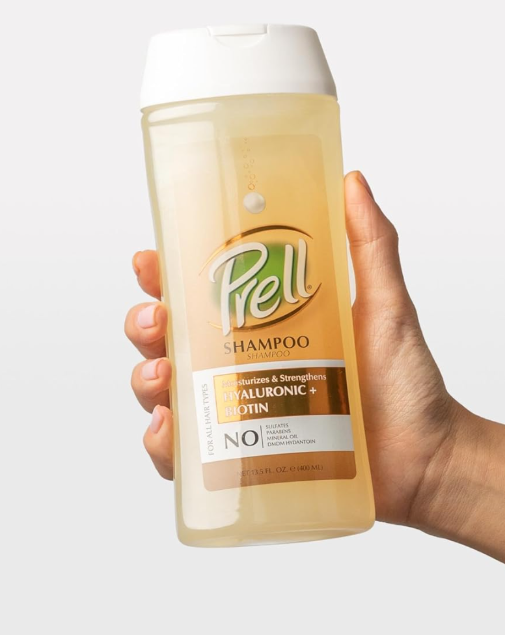 Prell Hyaluronic + Biotin Moisturizes & Strengthens Shampoo for All Hair Types 13.5 fl.oz