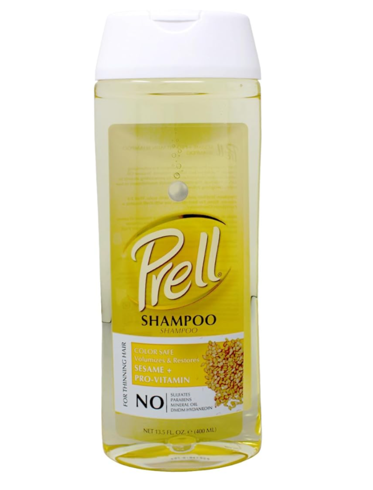 Prell Sesame + Pro-Vitamin Shampoo for Thinning Hair, Color Safe, Volumizes & Restores 13.5 oz