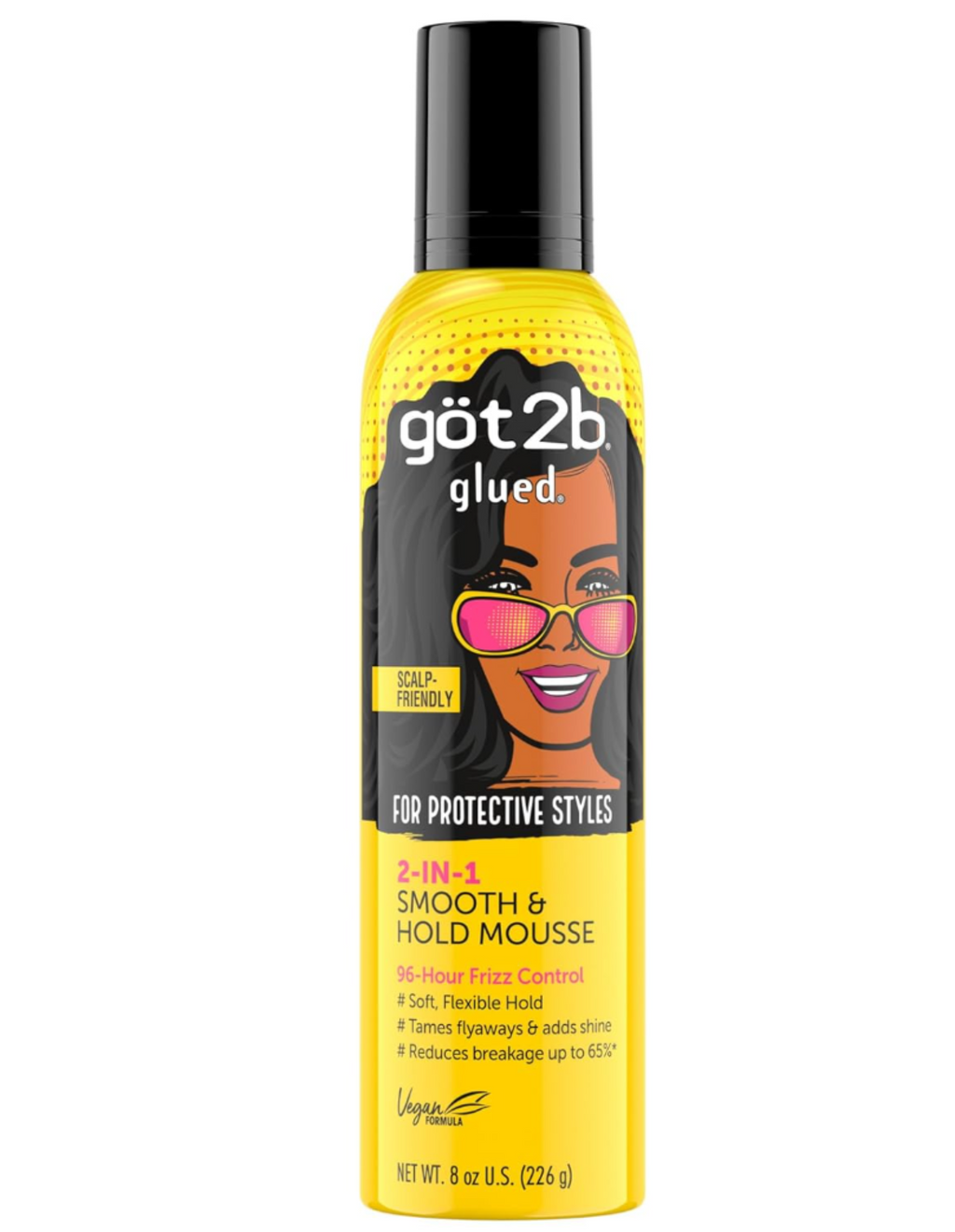 Got2B Glued 2-in-1 Smooth & Hold Hair Mousse, 8 Fl Oz,