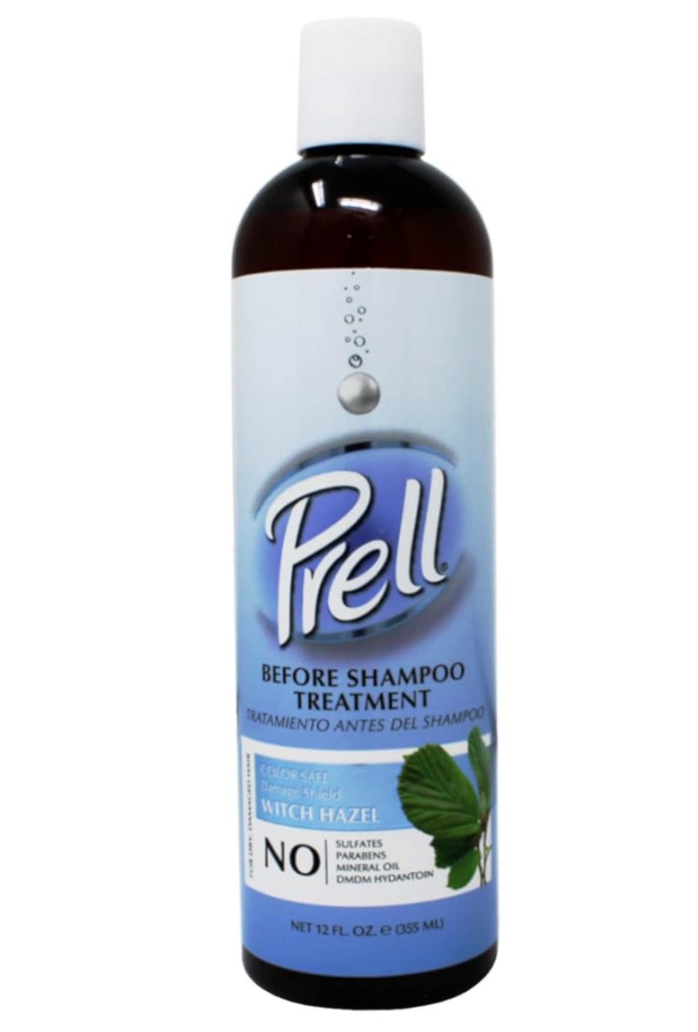 Prell Before Shampoo Treatment for Dry, Damaged Hair, Color Safe, Damage Shield with Witch Hazel 12oz