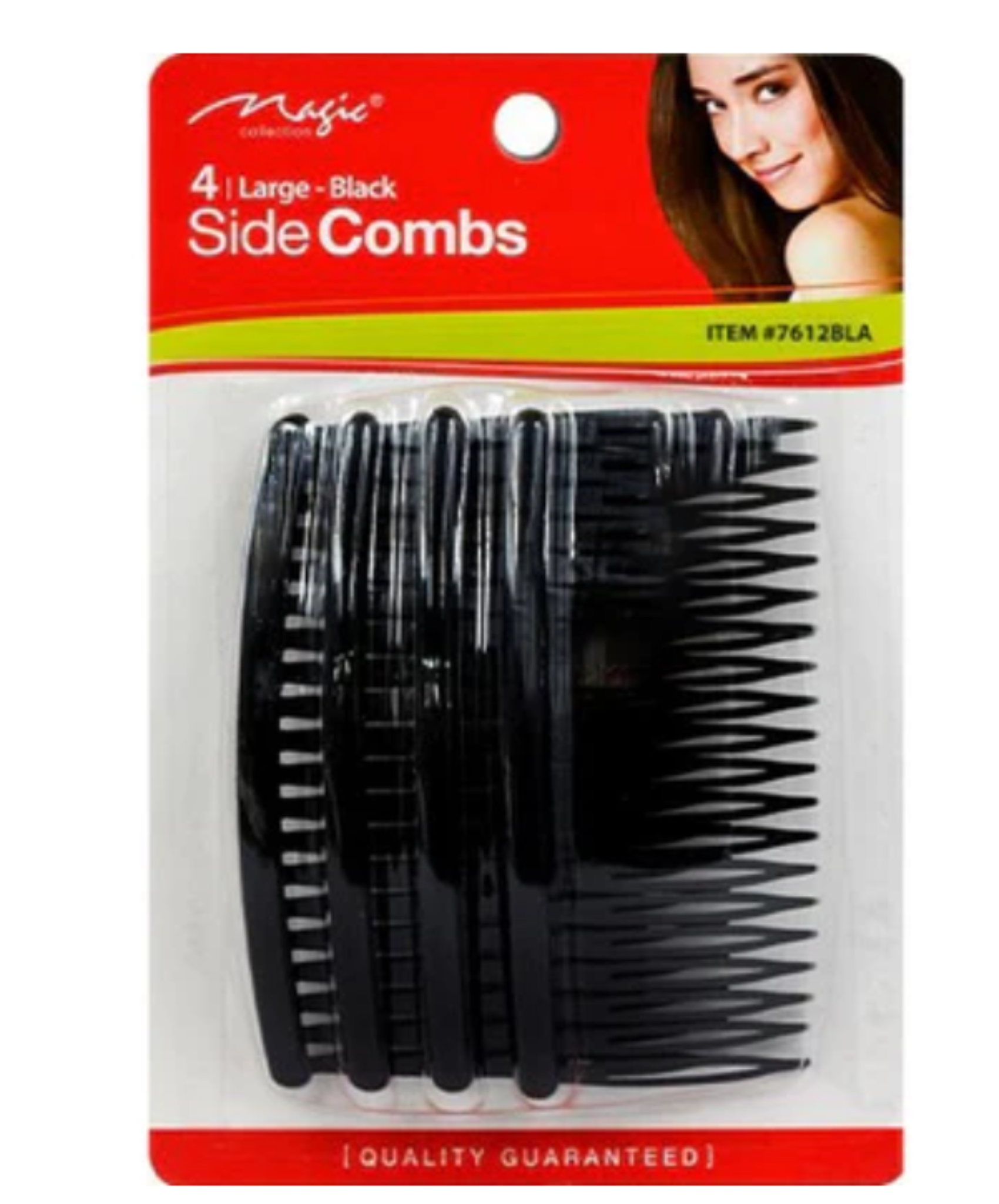 Magic Collection 4 Large Side Combs (no.7612BLA)