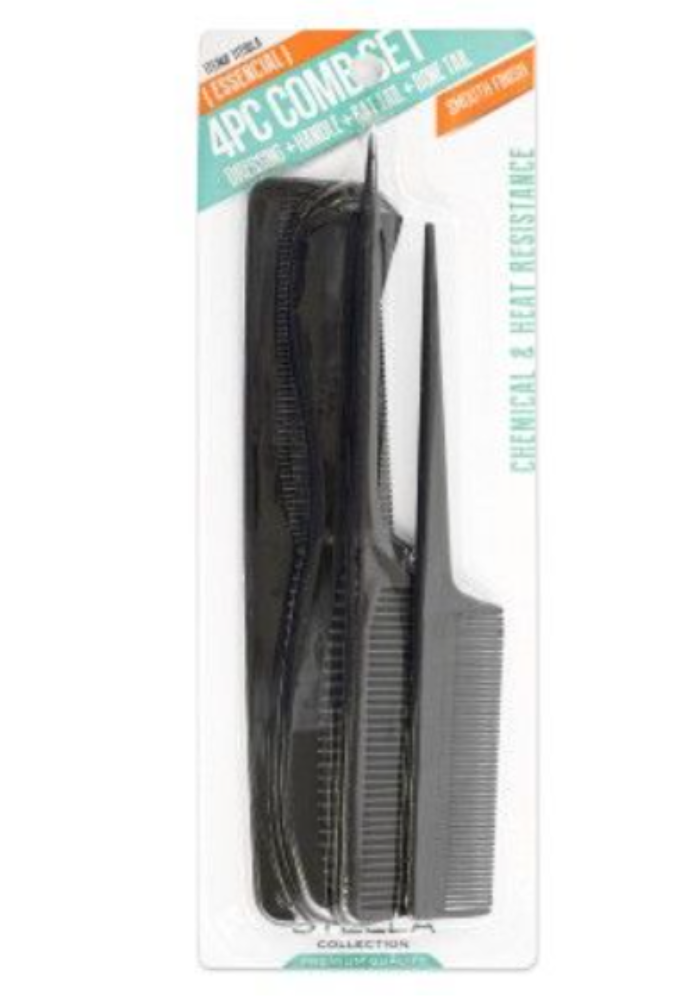 Magic Collection #1111 Dressing Handle Rat Tail 4 Pcs Bone Tail Comb Set
