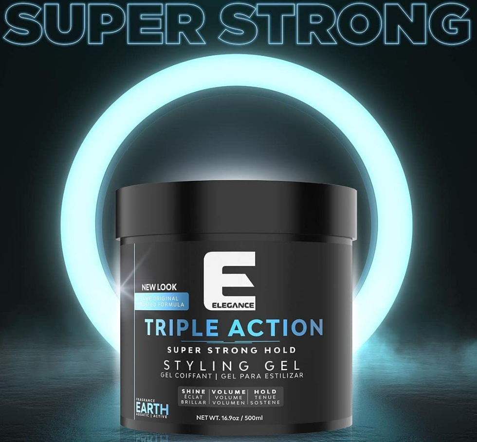 E Elegance Earth Fragrance Triple Action Hair Gel for Men And Women 16.9oz