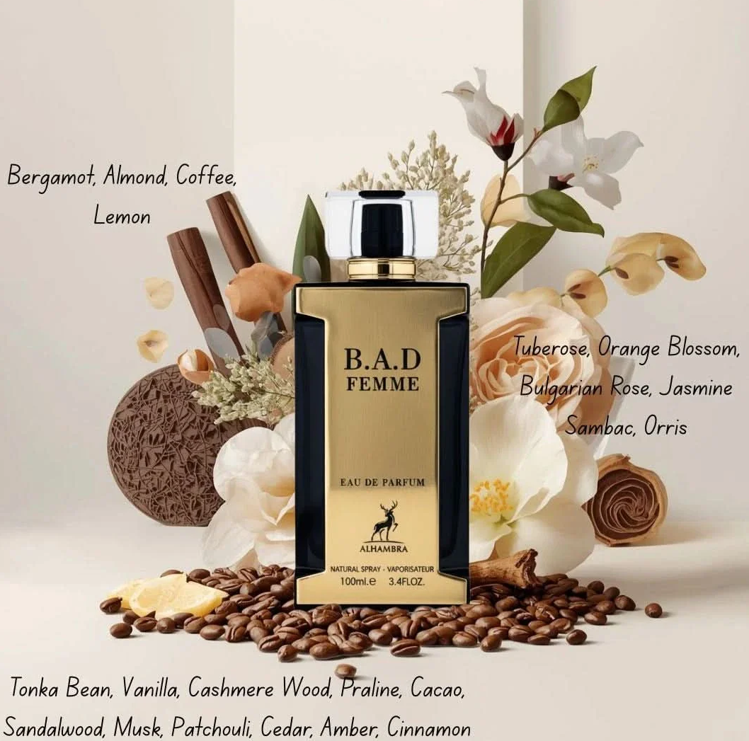 B.A.D. Femme Eau de Parfum Spray 100ml (3.4 oz) by Maison Alhambra