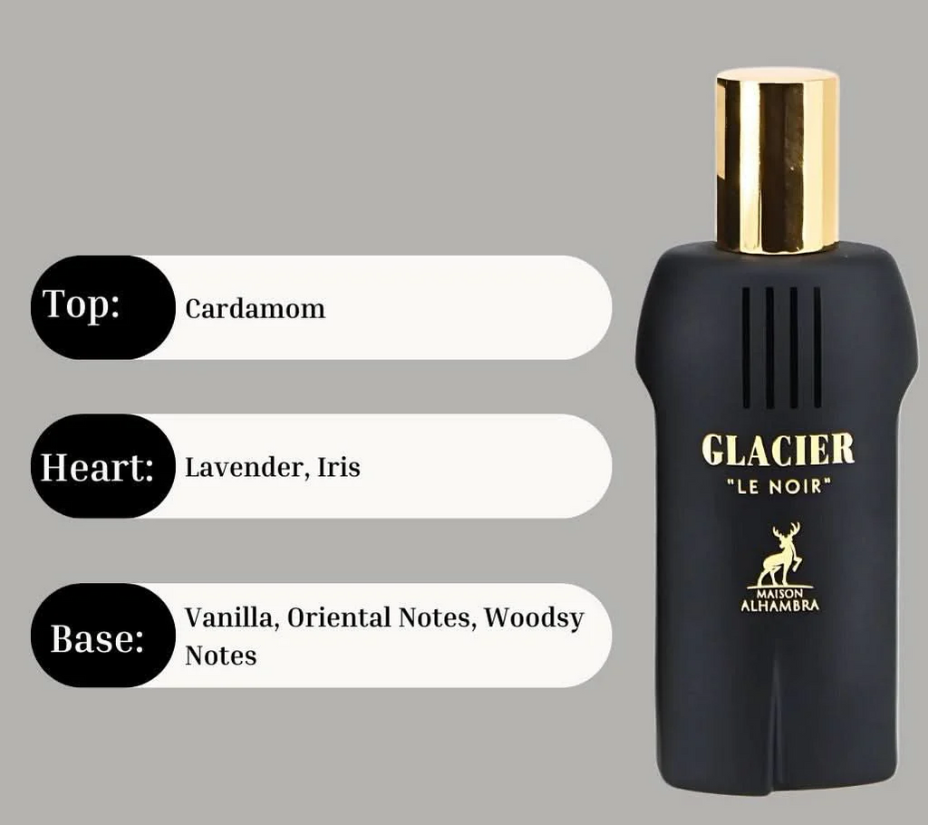 Glacier Le Noir Eau de Parfum Spray 100ml (3.4 oz) by Maison Alhambra