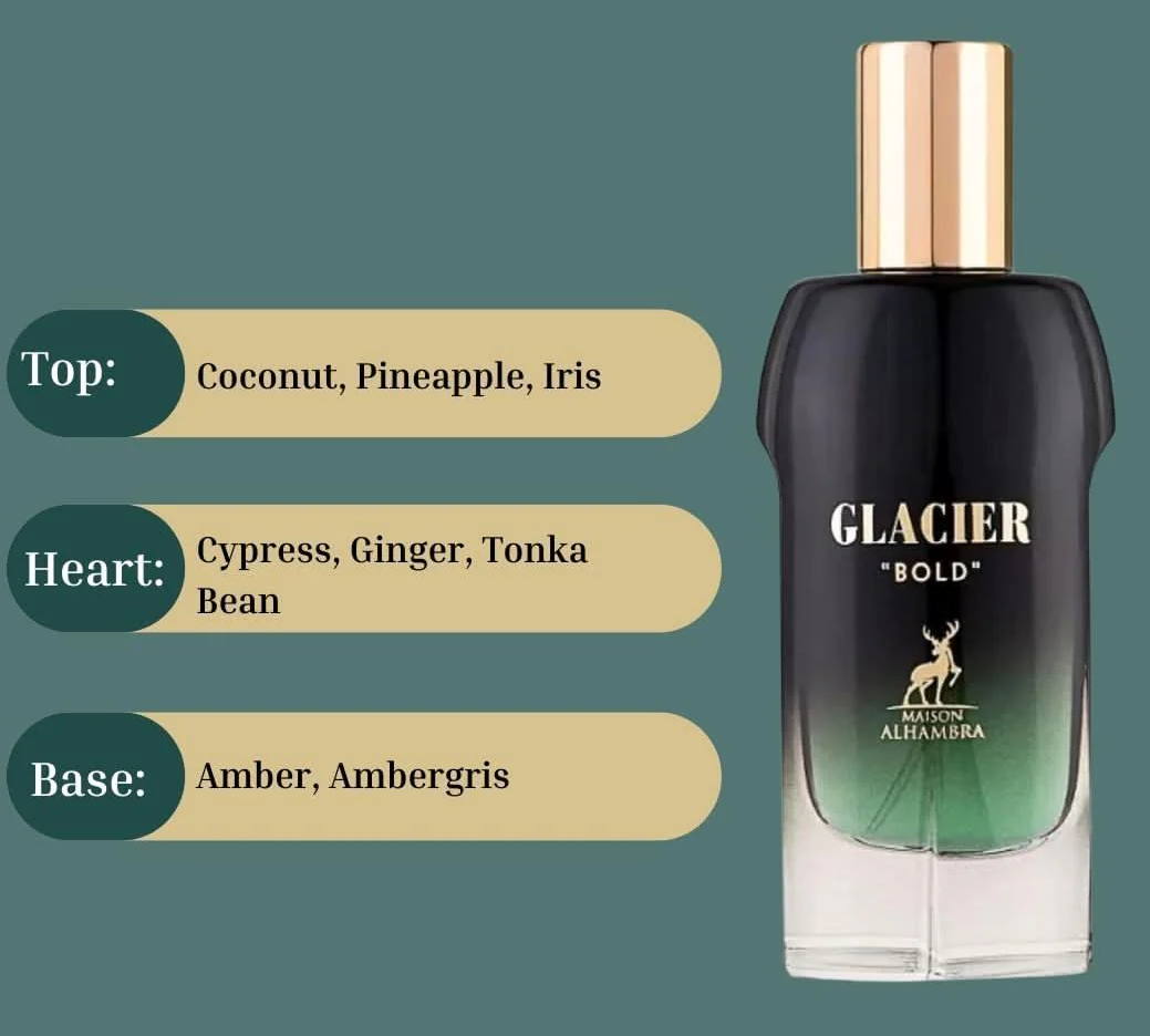 Glacier Bold Eau de Parfum Spray 100ml (3.4 oz) by Maison Alhambra
