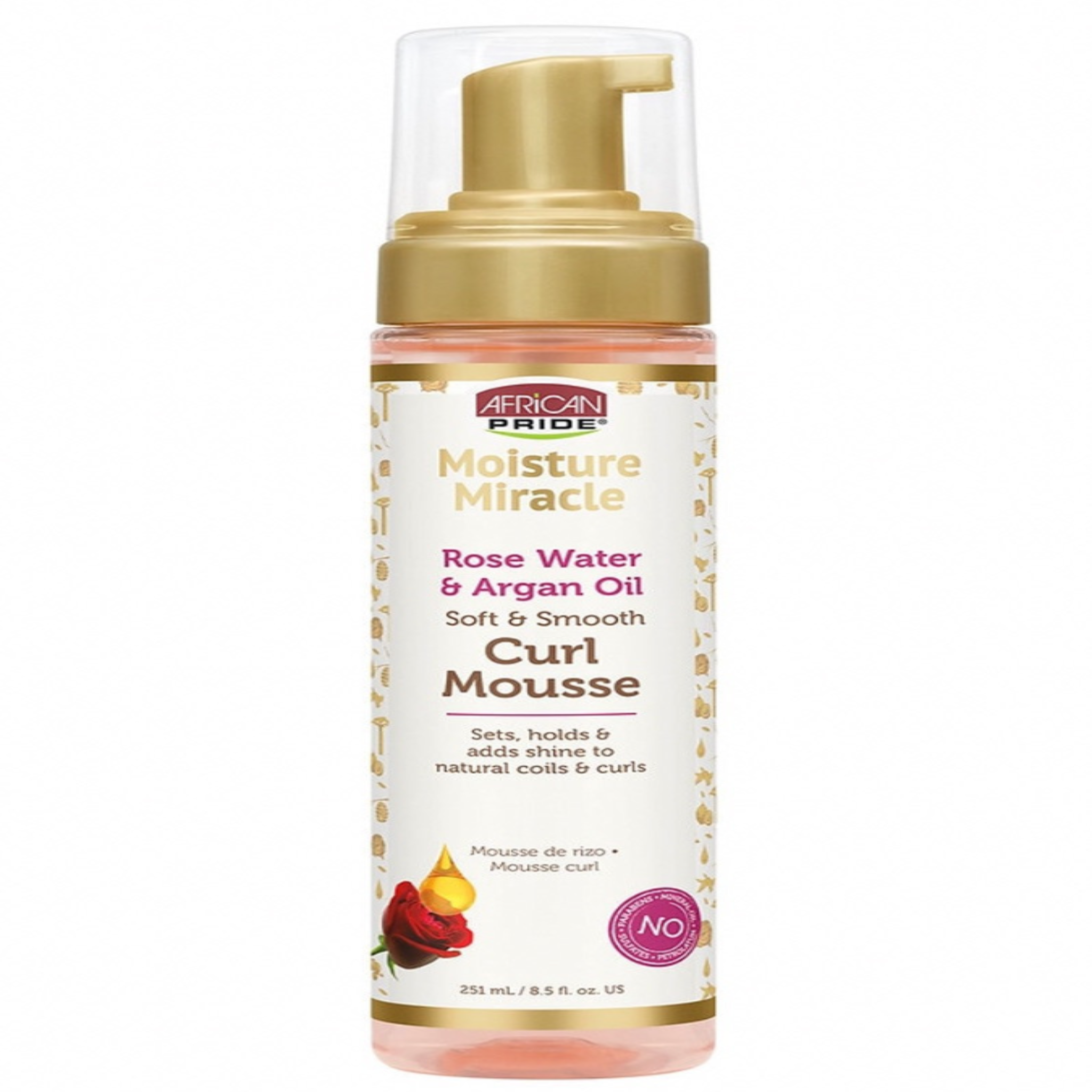 African Pride Moisture Miracle Rose Water & Argan Oil Curl Mousse