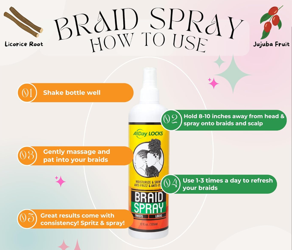 AllDay Locks Braid Spray (12 oz)