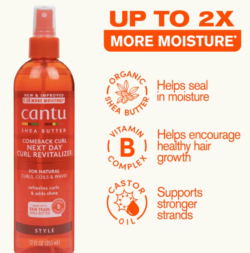 Cantu Comeback Curl Next Day Curl Revitalizer Spray, 12 fl oz