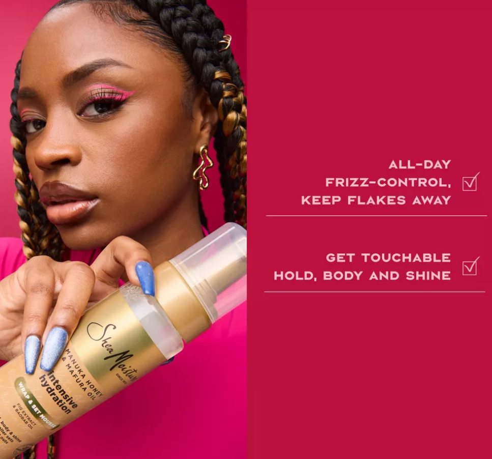 SheaMoisture Manuka Honey & Mafura Oil Hydrating Wrap & Set Hair Mousse - 7.5 fl oz: Paraben-Free, Sulfate-Free, Curl Enhancing