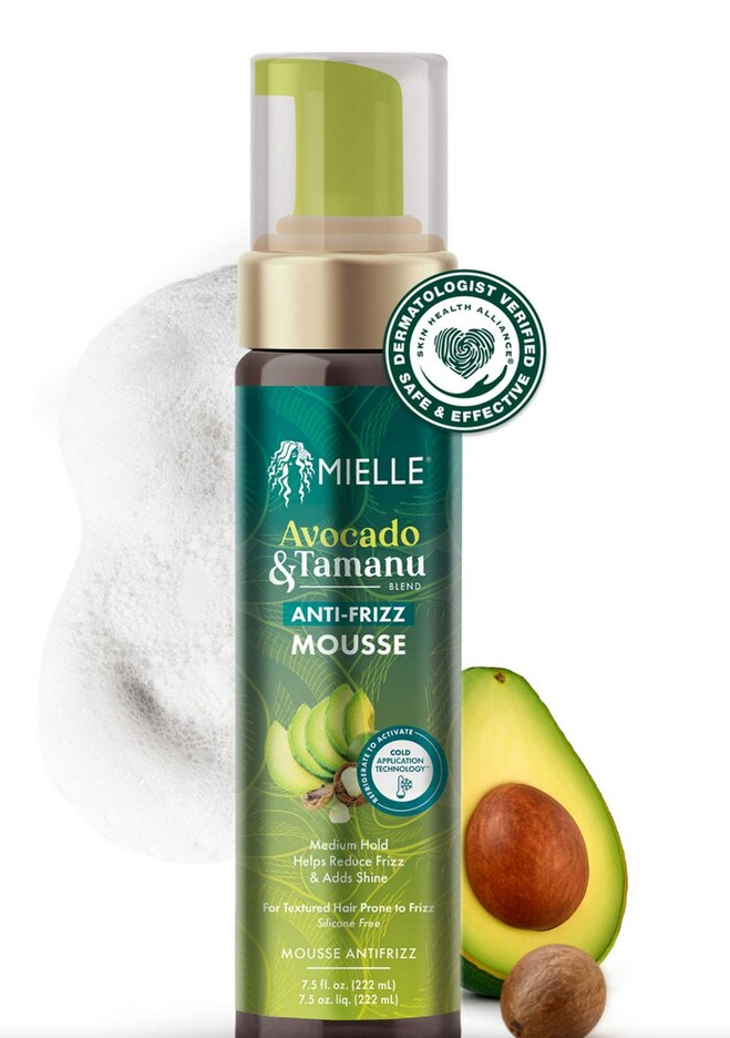 Mielle Avocado & Tamanu Anti-Frizz Mousse, 7.5 OZ