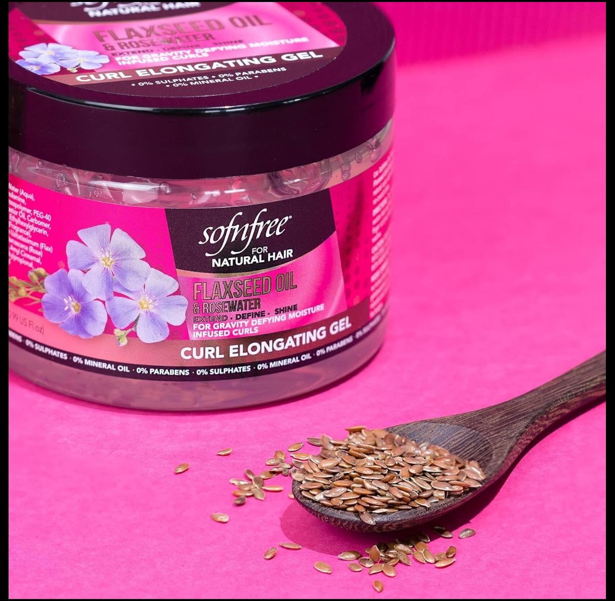 Sofnfree Curl Elongating Gel with Flaxseed Oil & Rosewater (11 oz)