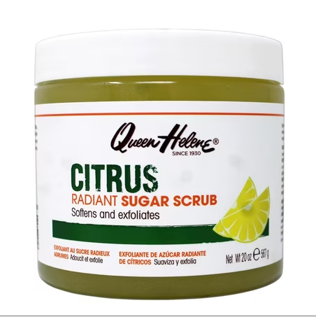 Queen Helene Citrus Radiant Sugar Body Scrub, Gentle Exfoliation,