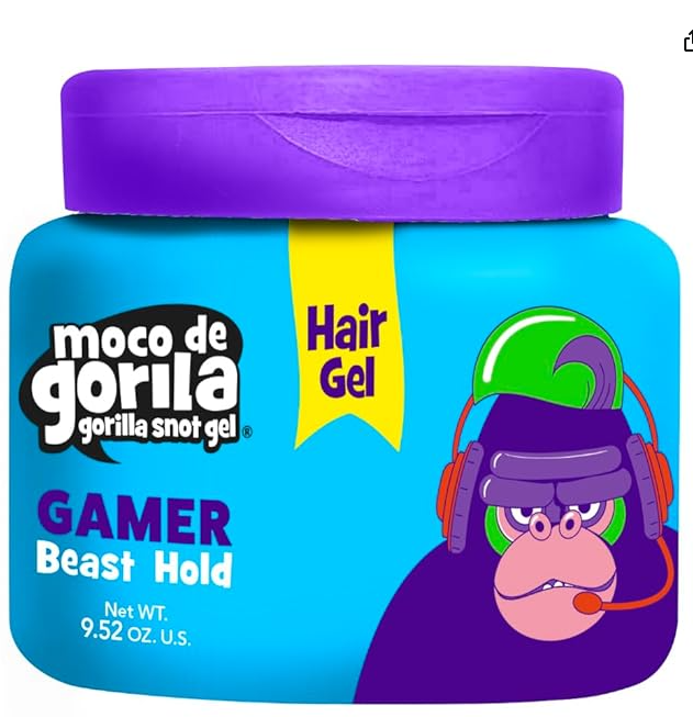 Moco de Gorila Gamer Hair Styling Gel, Gives Your Hairstyle a Long-Lasting Effect, Reactivate with Water, High