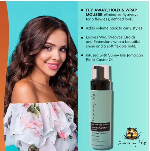 Sunny Isle Just for Wig, Weave, Braid & Extensions Fly-Away & Wrap Mousse