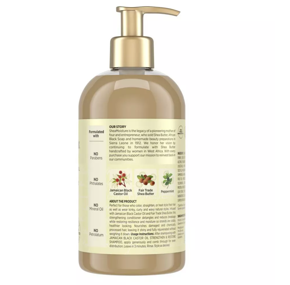 SheaMoisture Jamaican Black Castor Oil Strengthen & Restore Conditioner - 13 fl oz: Moisturizing, Deep Hydration, For Textured Hair