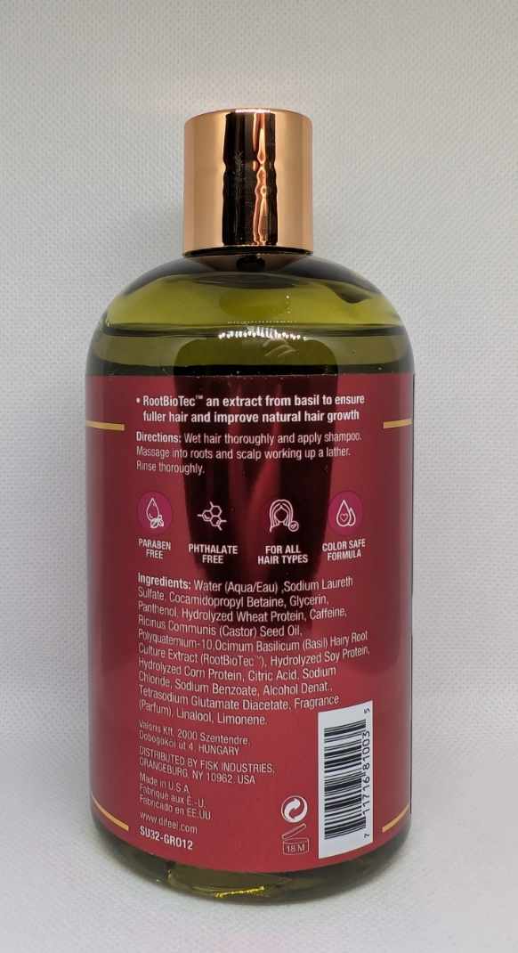 Difeel Ultra Growth with Basil & Castor Oil Shampoo 12oz