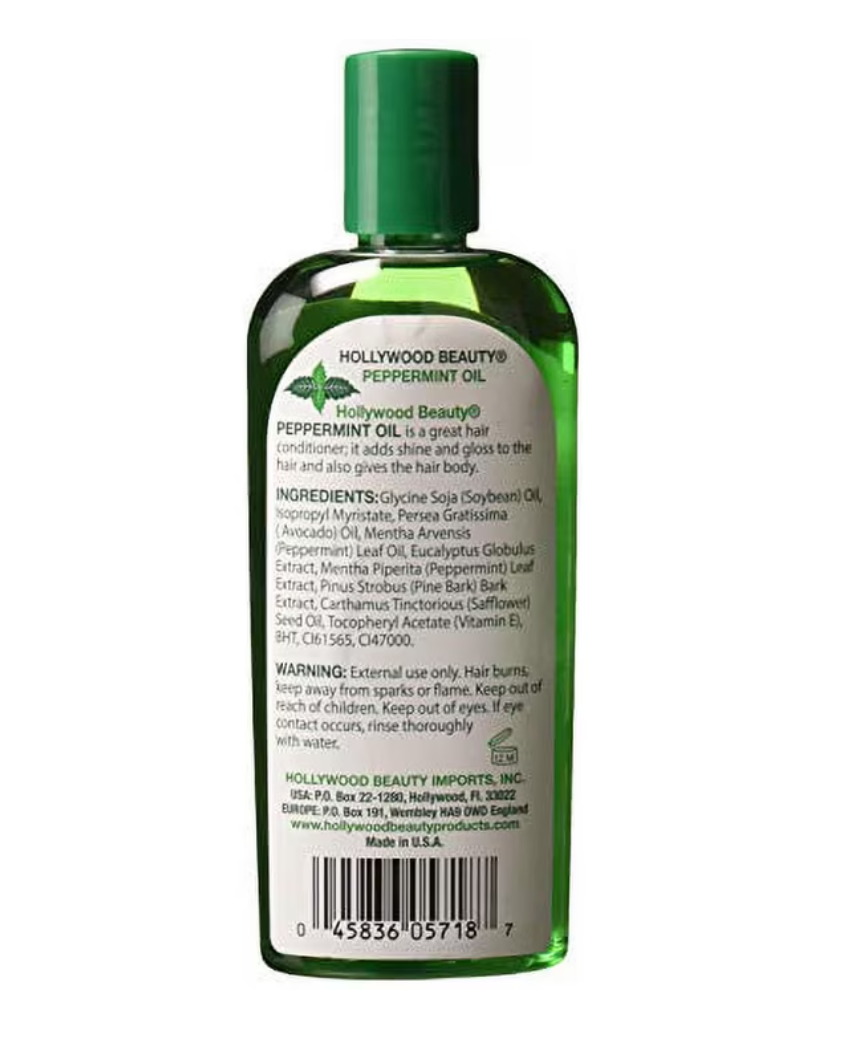 Hollywood Beauty Peppermint Premium Oil - Adds Shine & Gloss - 8 oz